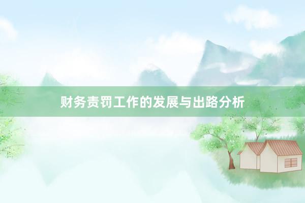 财务责罚工作的发展与出路分析